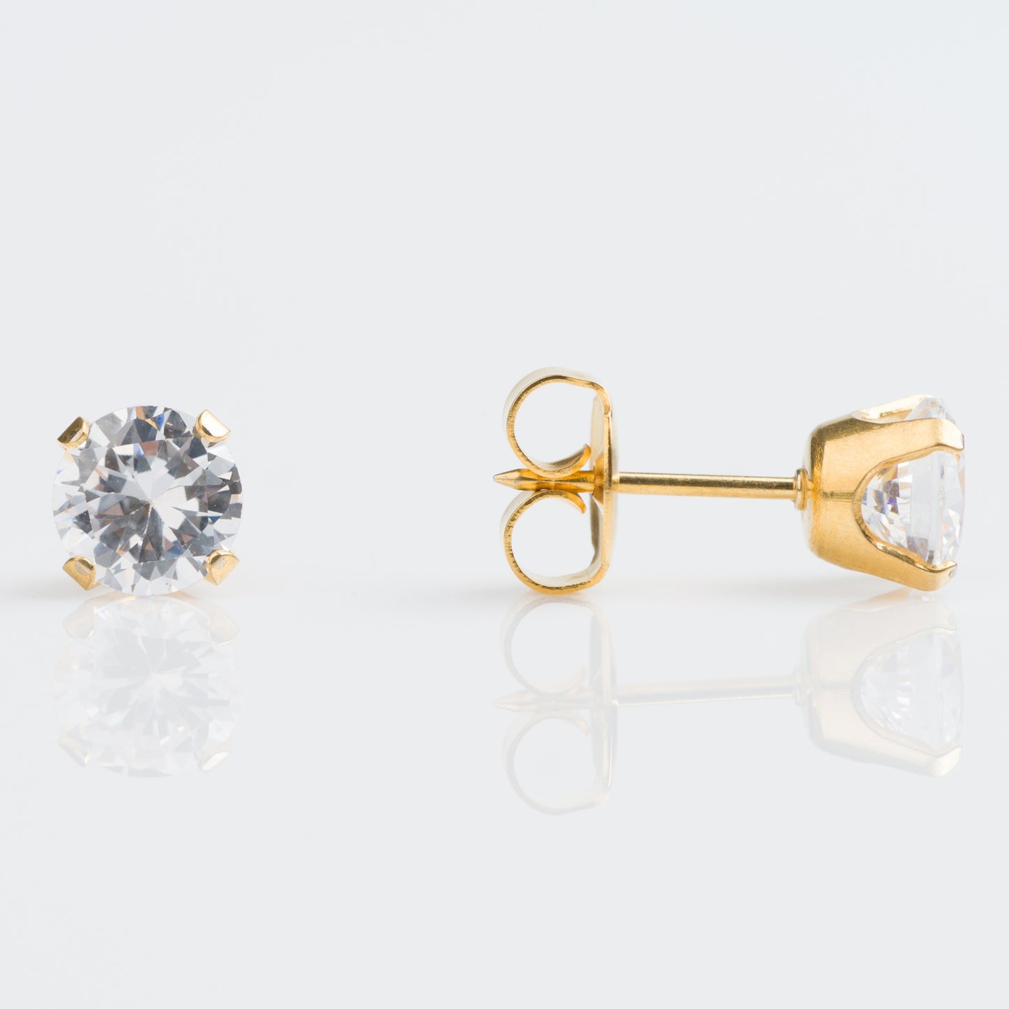 Zirconia 6mm - Bañado en Oro