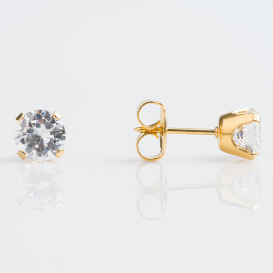 Zirconia 6mm - Bañado en Oro