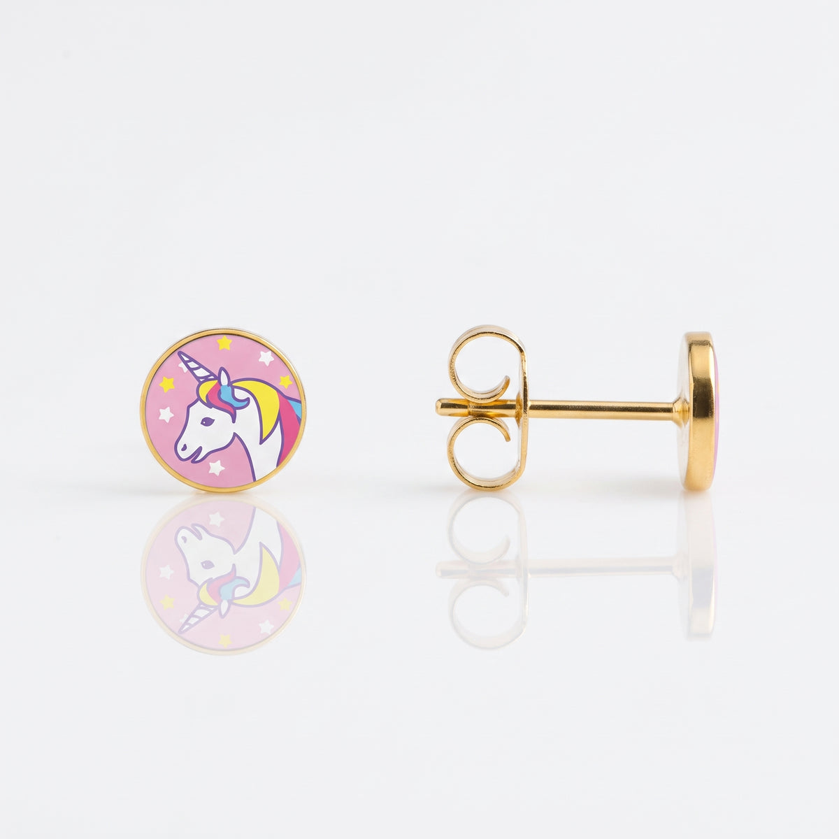 Unicornio 6x6mm - Bañado en Oro - Kids