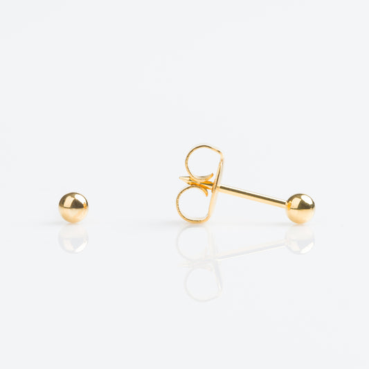Aros Studex Sensitive Kids -  Bola Dorada 3mm - Bañado en Oro