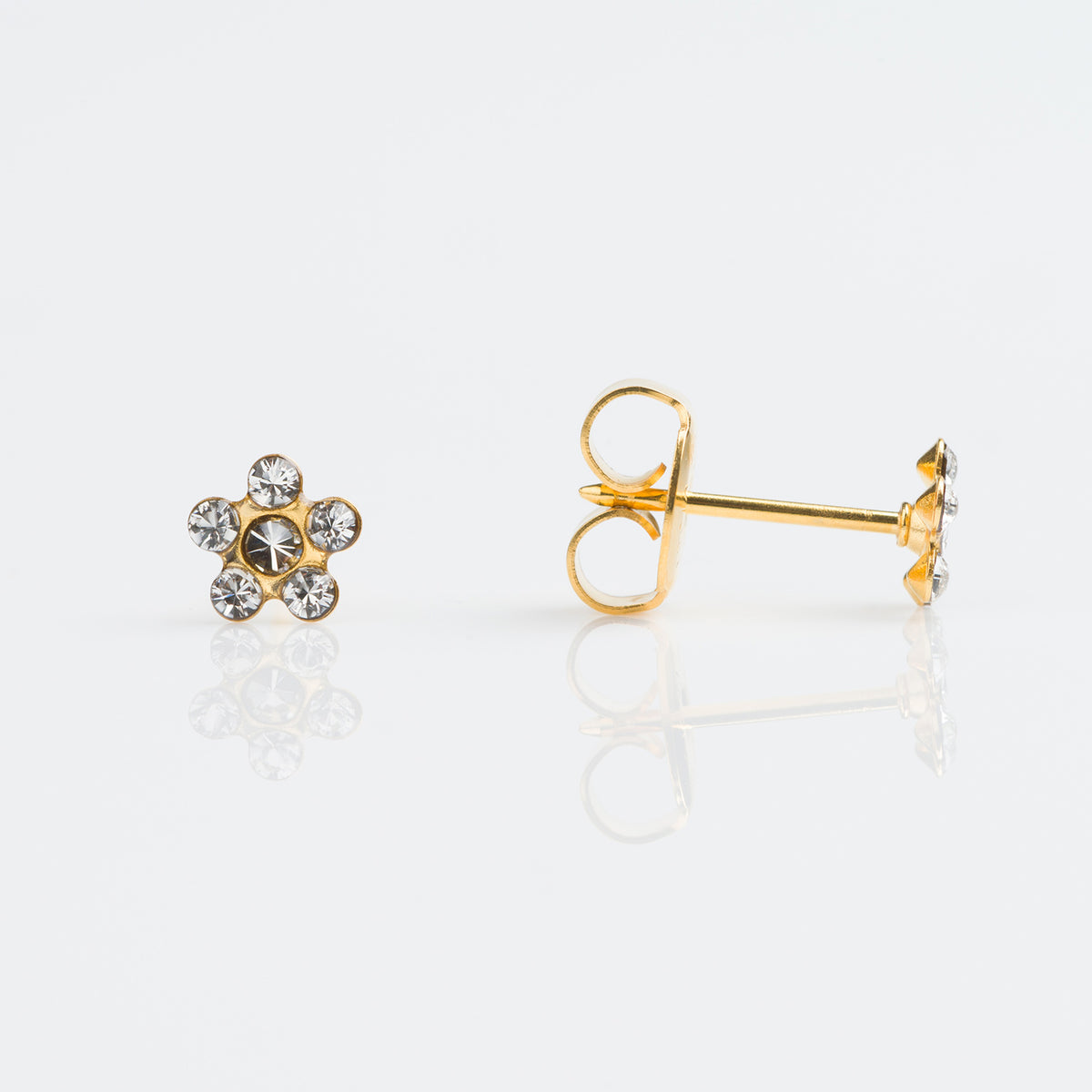 Flor Cristal 5mm - Bañado en Oro - Kids