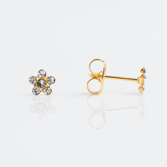 Flor Cristal 5mm - Bañado en Oro