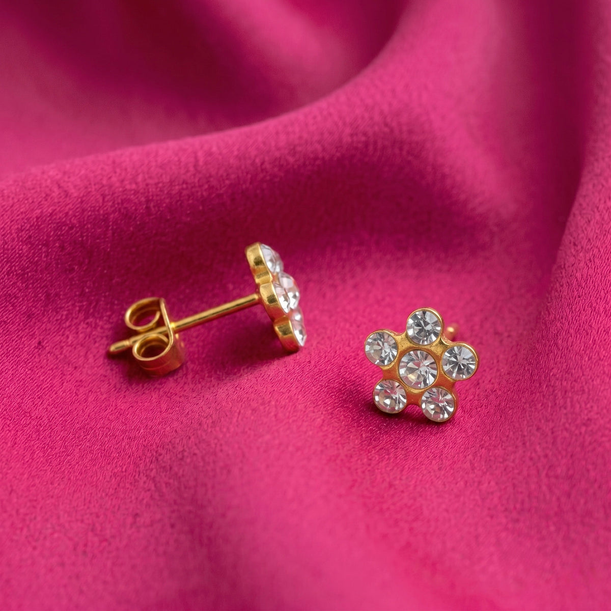 Flor Cristal 5mm - Bañado en Oro - Kids