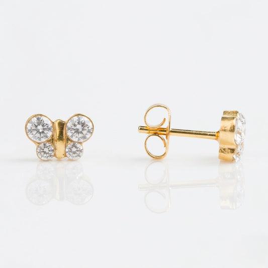 Mariposa Cristal 8mm - Bañado en Oro