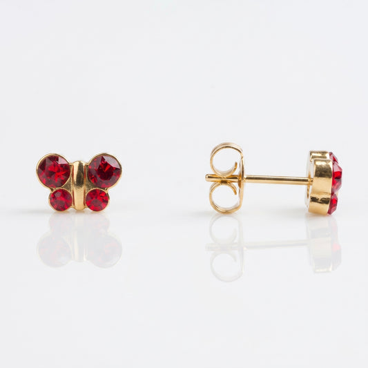 Mariposa Roja 8mm - Bañado en Oro