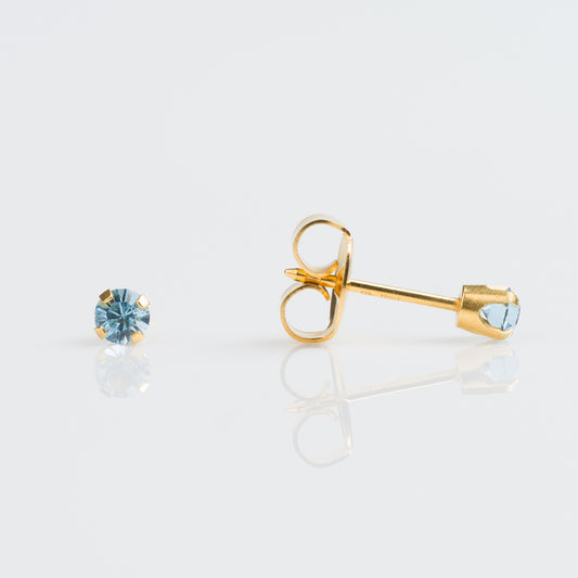 Tiffany Aquamarine 3mm - Bañado en Oro