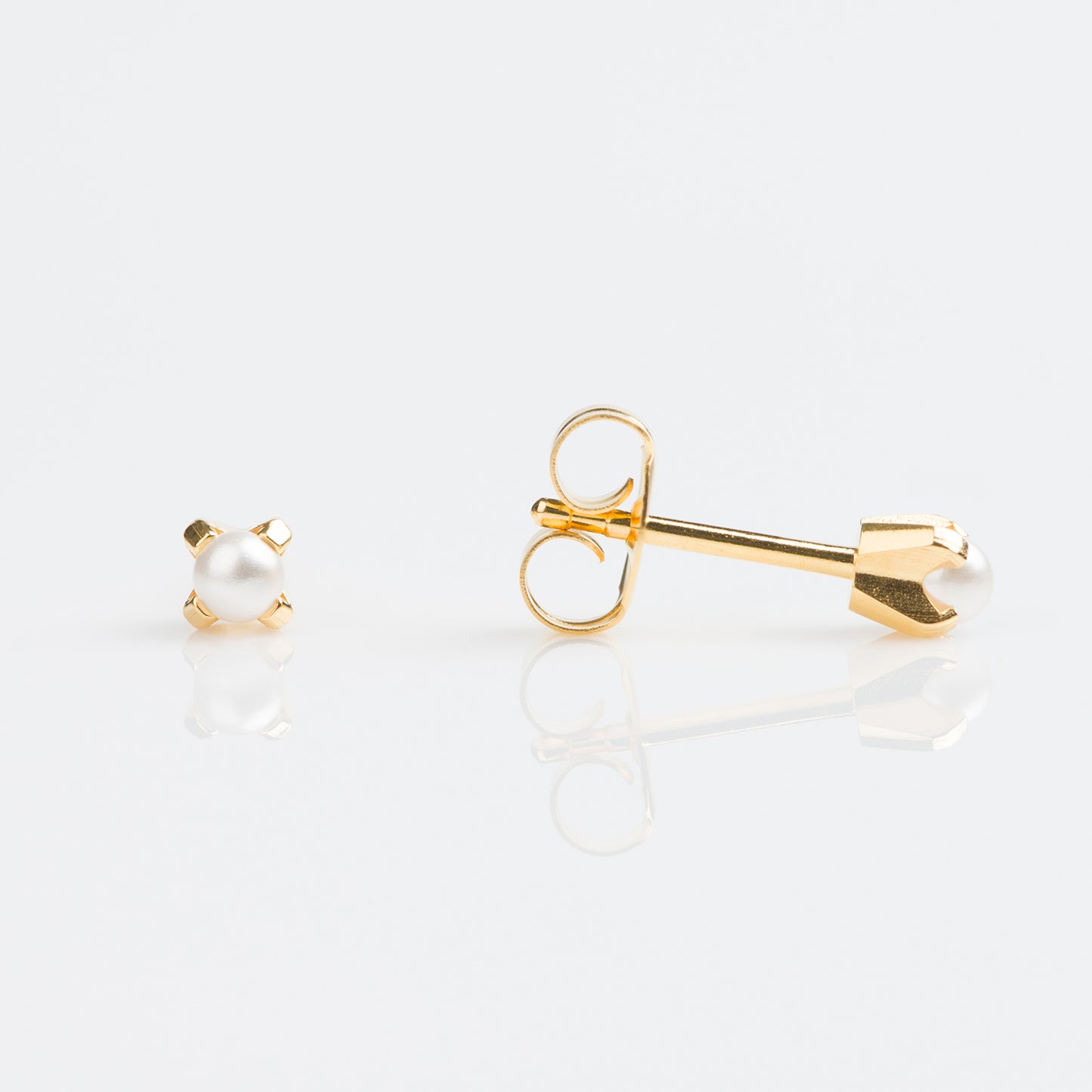Aros Studex Sensitive Kids -  Tiffany Perla 3mm - Bañado en Oro