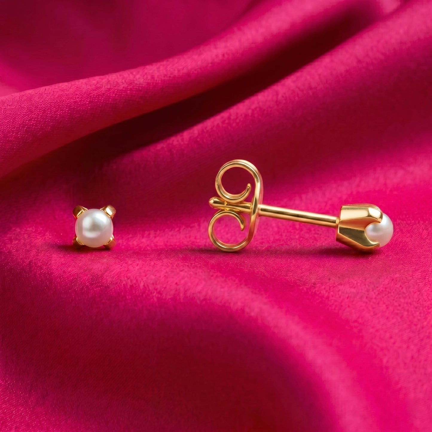 Aros Studex Sensitive Kids -  Tiffany Perla 3mm - Bañado en Oro
