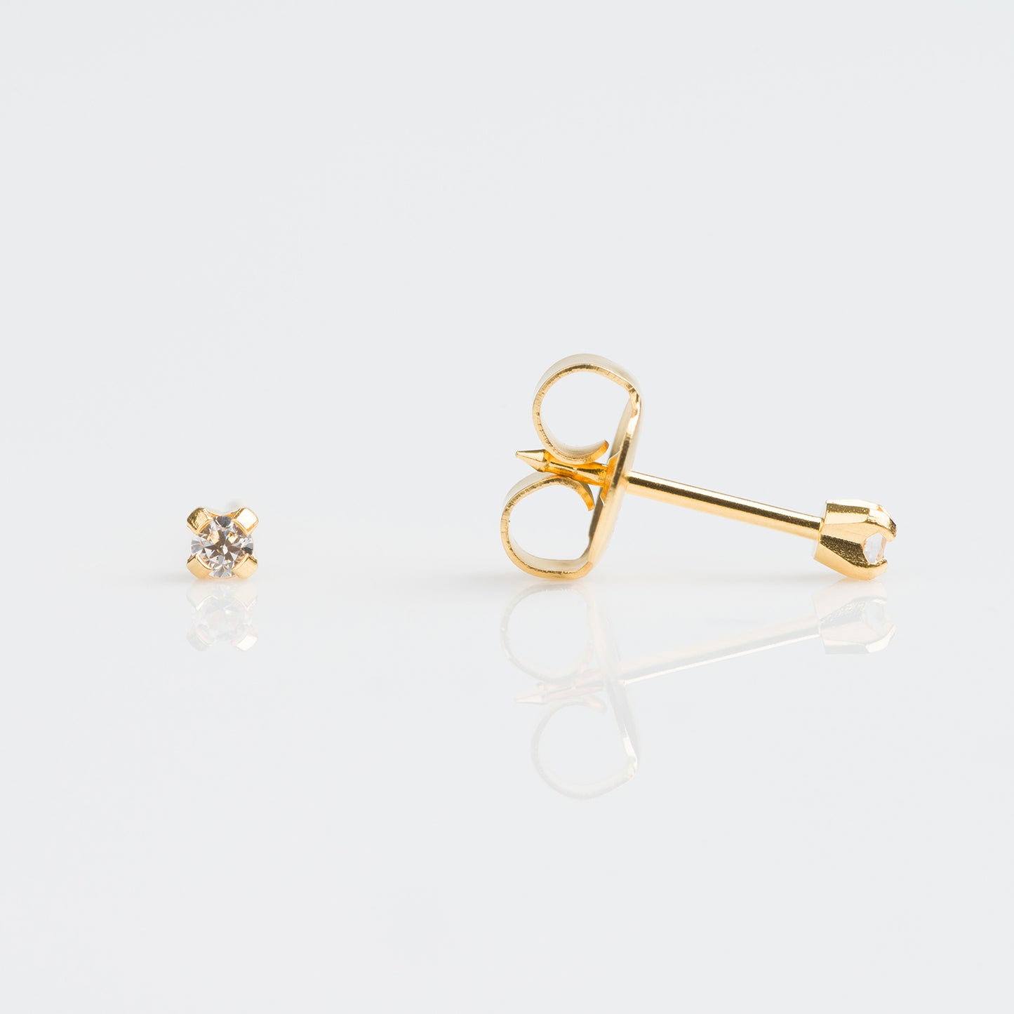 Tiffany Zirconia 2mm - Bañado en Oro
