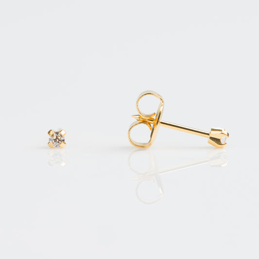 Tiffany Zirconia 2mm - Bañado en Oro