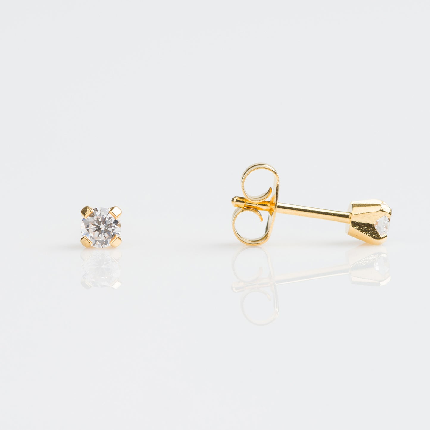 Aros Studex Sensitive Kids -  Tiffany Zirconia 3mm - Bañado en Oro