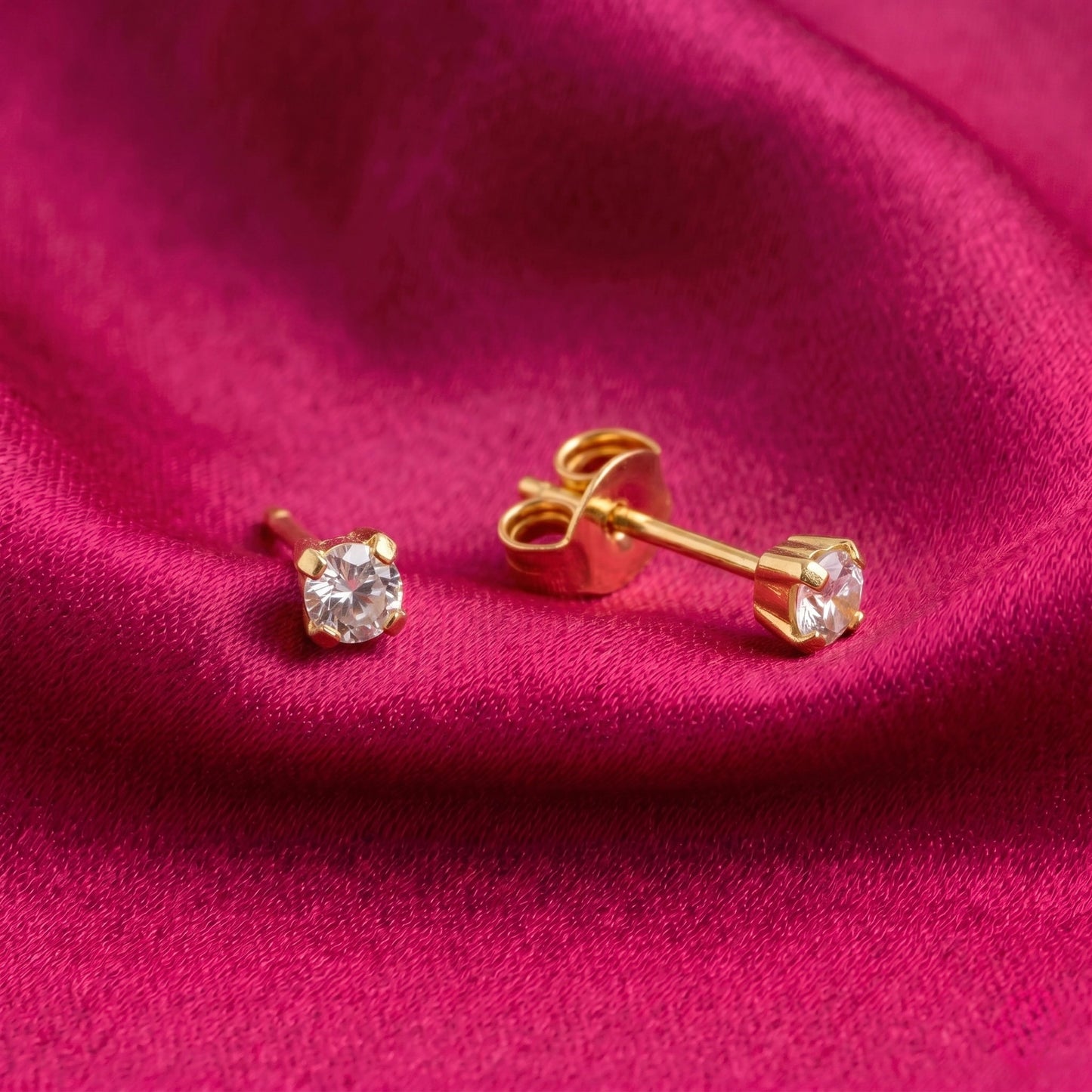 Aros Studex Sensitive Kids -  Tiffany Zirconia 3mm - Bañado en Oro
