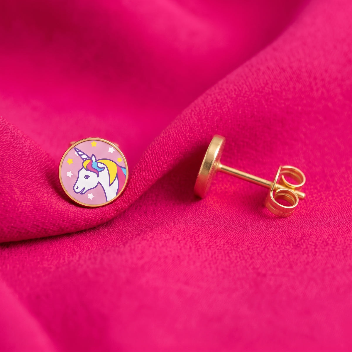 Unicornio 6x6mm - Bañado en Oro - Kids