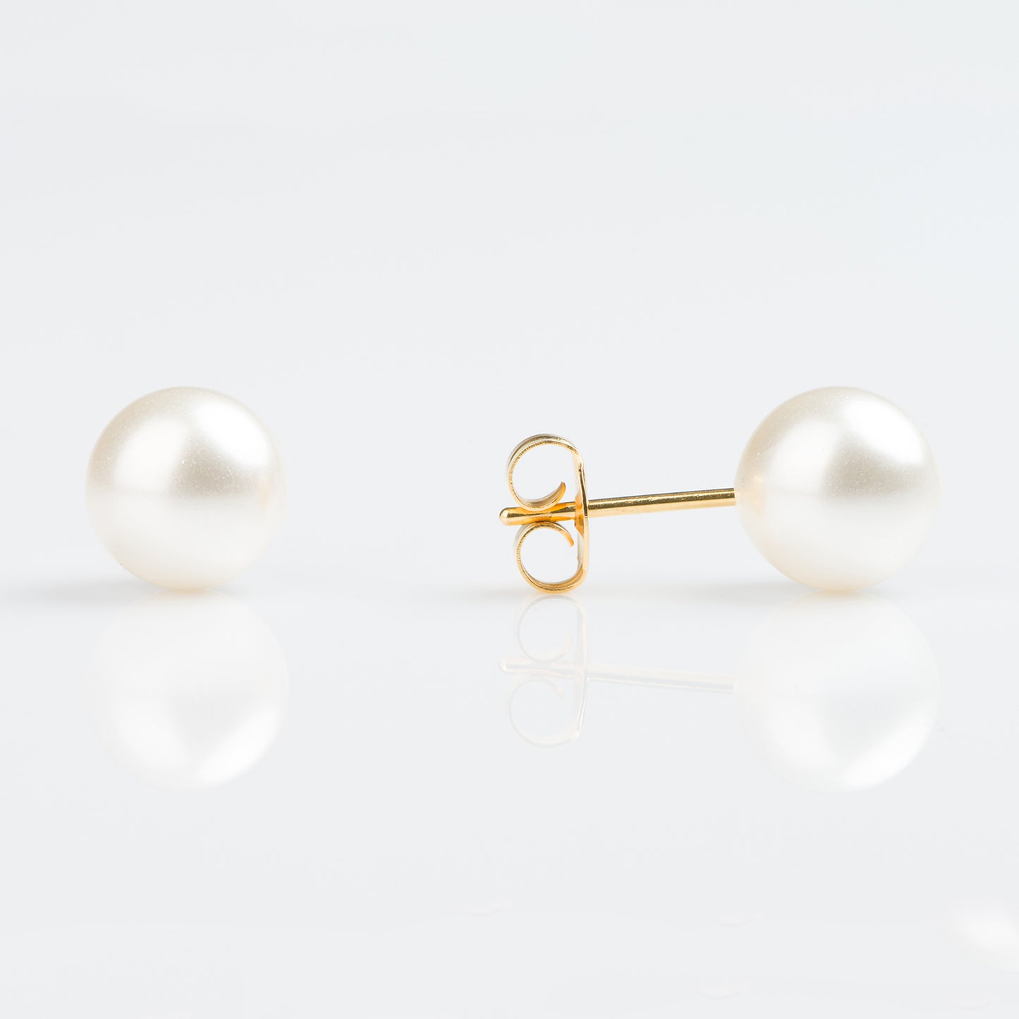 Aros Studex Sensitive Plus -  Perla 8mm - Bañado en Oro