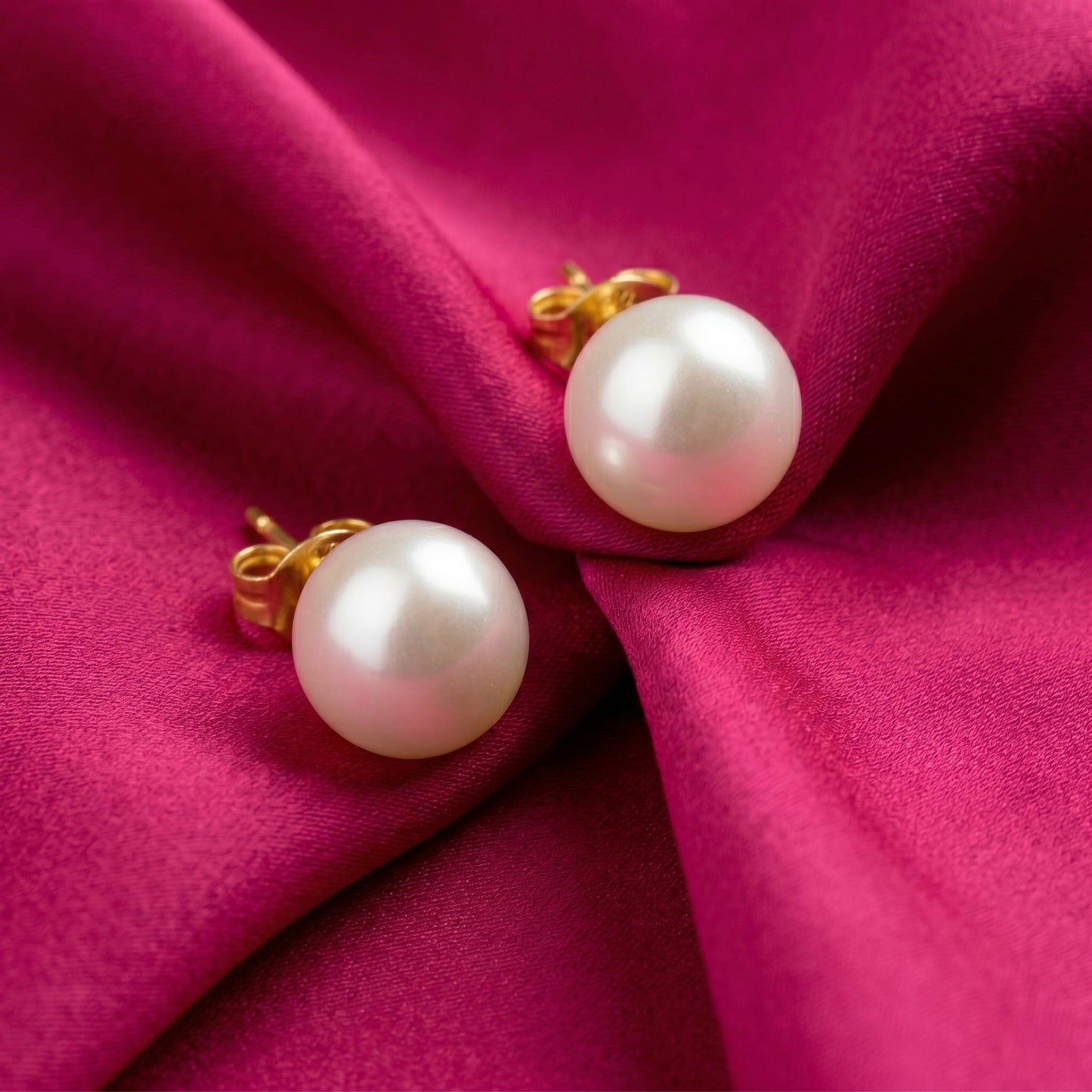 Aros Studex Sensitive Plus -  Perla 8mm - Bañado en Oro