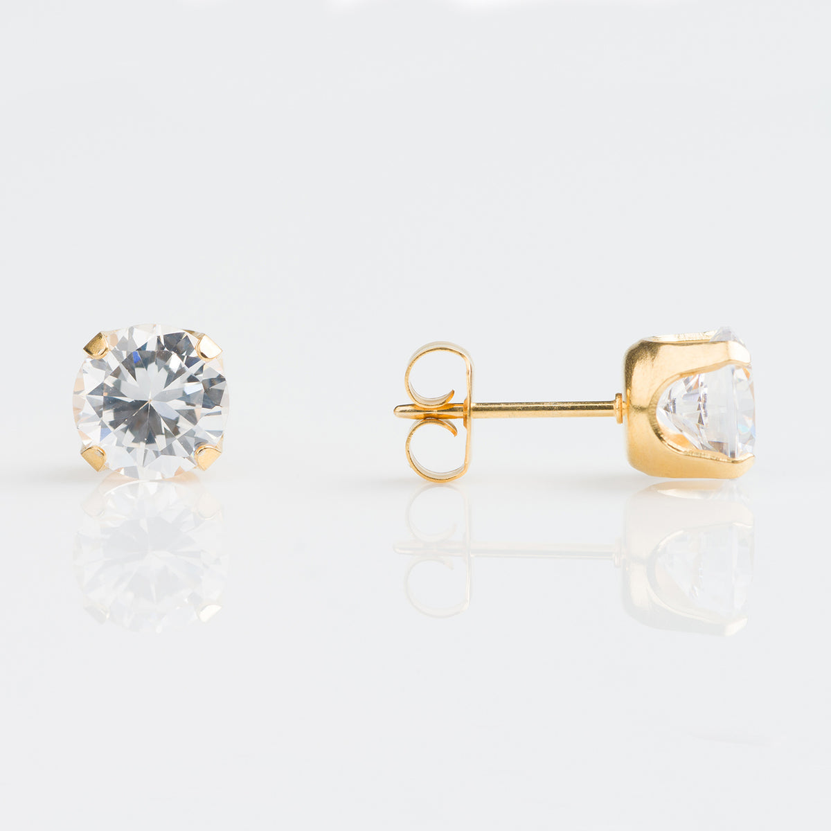 Tiffany Zirconia 7mm - Bañado en Oro