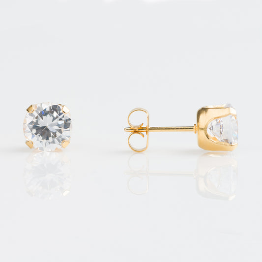 Tiffany Zirconia 7mm - Bañado en Oro