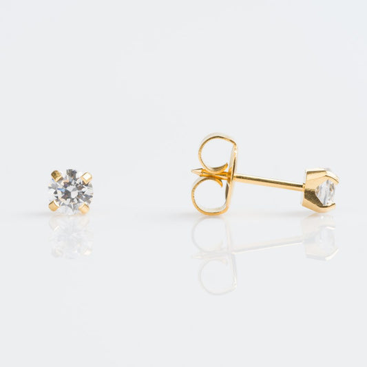 Zirconia 4mm - Bañado en Oro